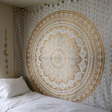 Dvojno bombažno pregrinjalo - zlata mandala